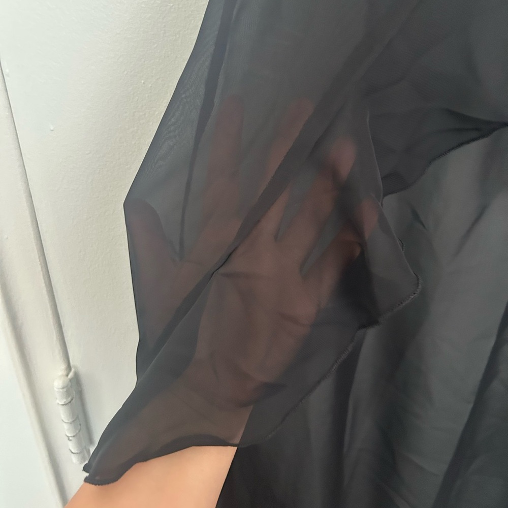 Fashion Nova Black Sheer High-Low Halter Top - Picture 6 of 7